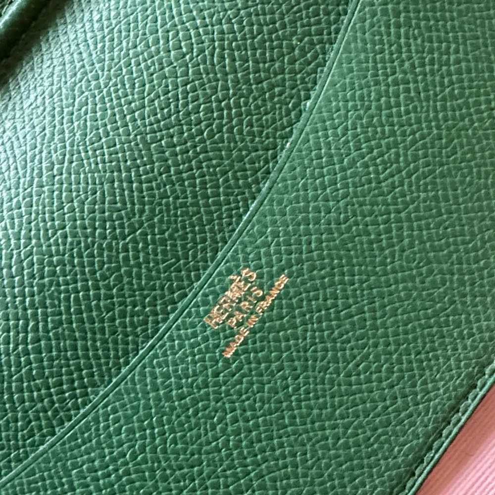 Authentic Hermes agenda - rare blue leather cover with green leather interior. - Picture 3 of 4